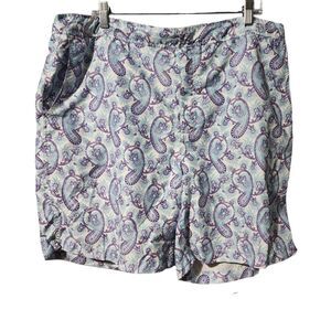 Men's Peter Millar Seaside Collection Blue Purple  Paisley Swim Trunks Size XL